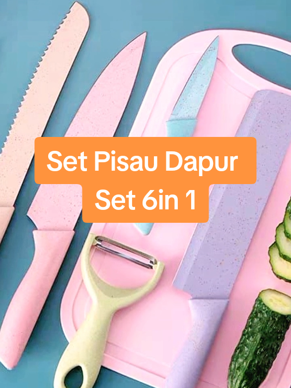 Bright Crown Kitchen Knife Set Stainless Steel / Pisau Dapur Set 6 in 1 Bahan Stainless Steel PREMIUM pisau murah baru Hanya Rp35.000! #setpisau#setpisaudapur#pisaudapur#fyp 