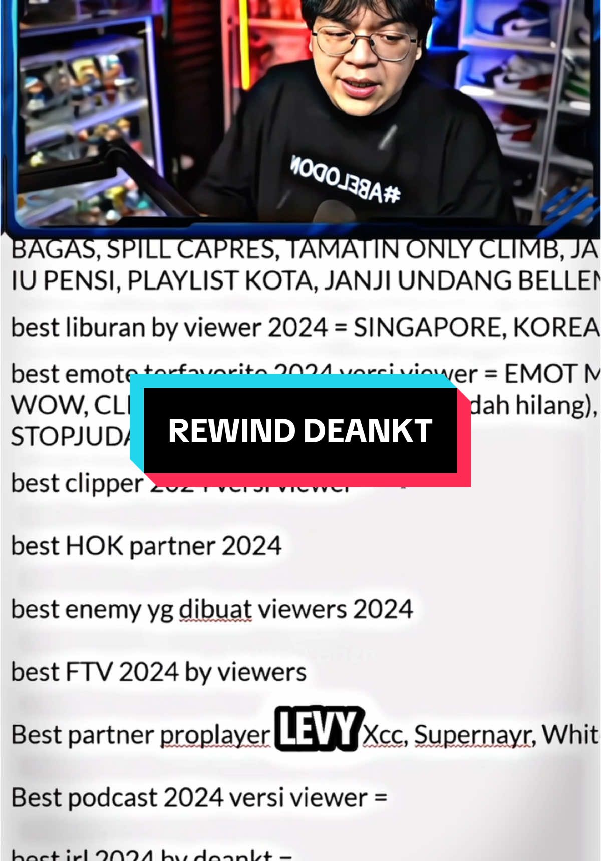 🫡 sebuah kehormatan bisa masuk nominasi clipper terbaik rewind deankt 2024. terima kasih viewer mas dean & mas ade yang selalu support channel ini. 🙏  sukses selalu buat kalian semua #levyobrien #deanktnocounter #set1awanade #wearemembership 