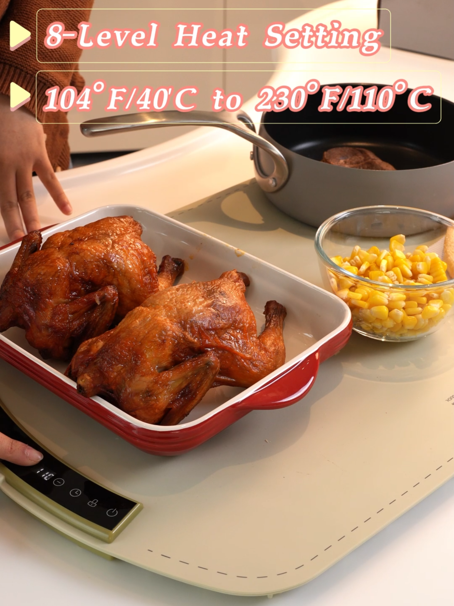 Fast heating, long-lasting heat preservation, enjoy the warmth of every bite.#Popcorn #coldfill #giftideas #Kitchen #Potluck #portable #renterfriendly #temperature #TikTokShop #Hosting #servingtray