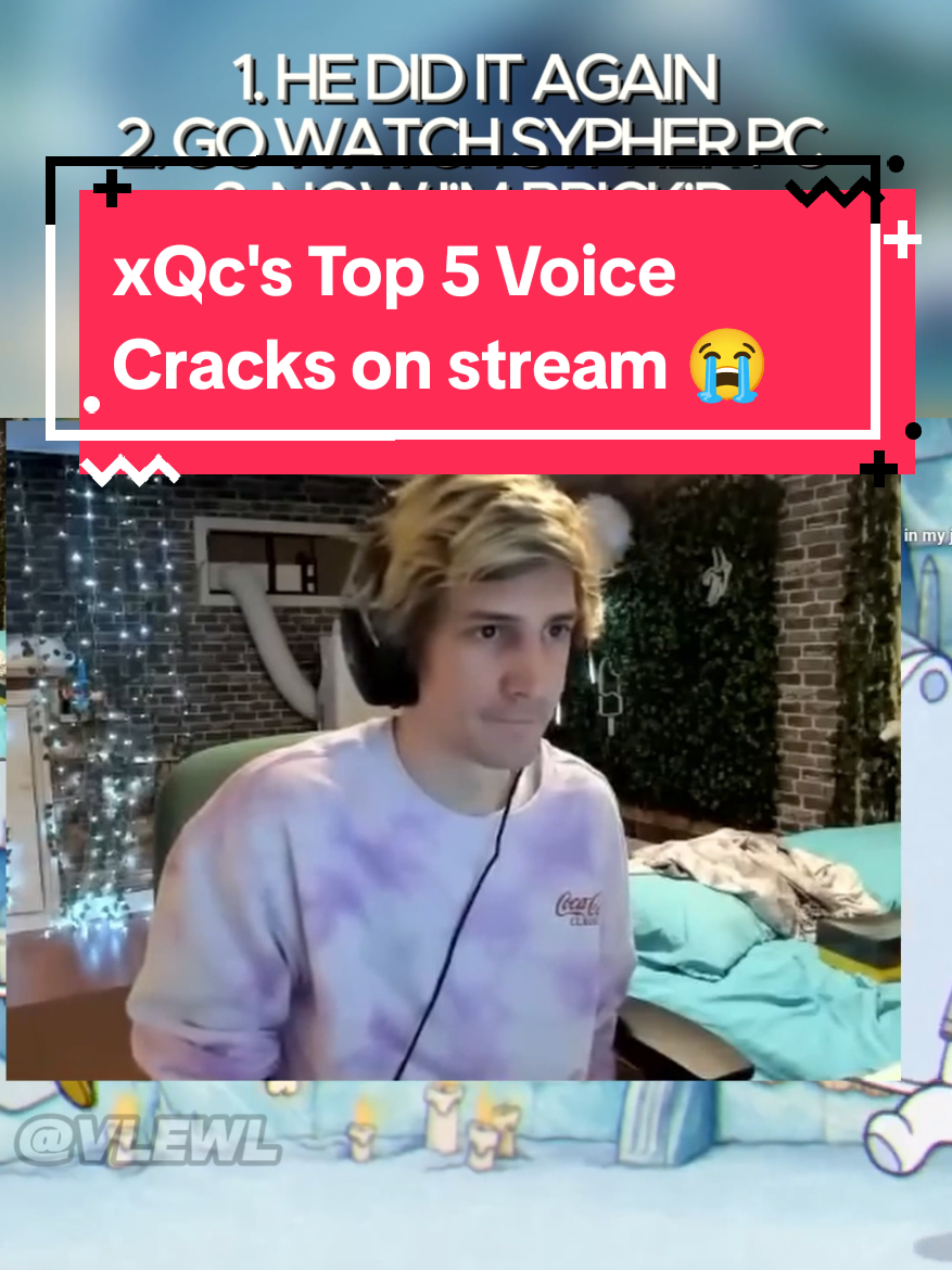 xQc's top 5 voice cracks on stream. the last one 😭😭 #xqc #voice #voicecrack #funny #top5 #gaming #twitch #livestream #Minecraft #fyp 