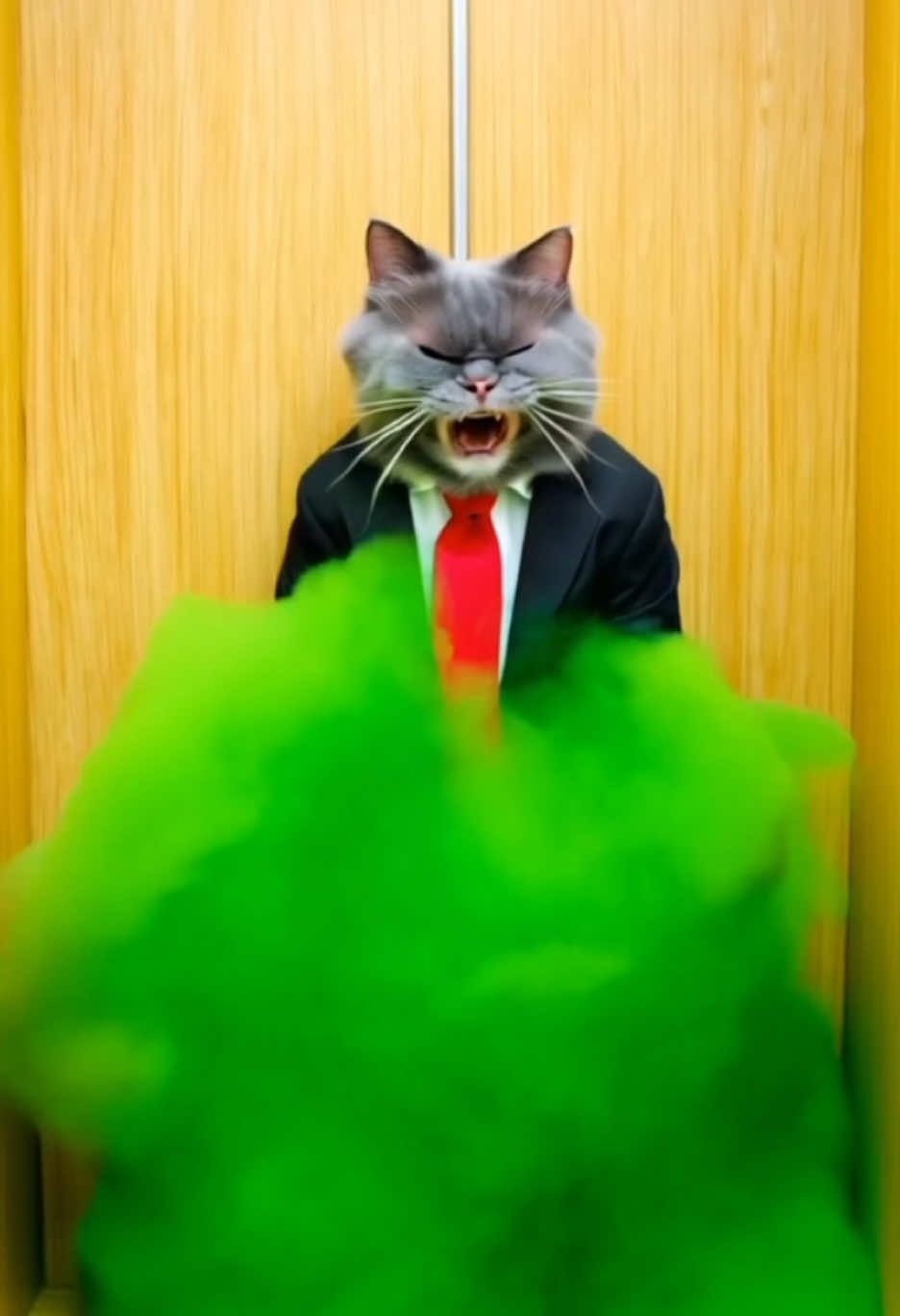 Cat Ate TacoBell Burrito and Gassed up the Elevator #cutecat #cat #catlover #catoftiktok #aicats #aiart #ai 