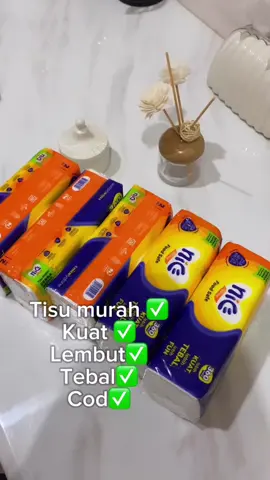 Tisu NICE Facial 360 Helai Spesifikasi Produk : Isi Paket : 5 Pack Kemasan : 360 Helai x 2 ply (lapis) /pack Tekstur : Halus Tissue Nice Facial memiliki kelembutan dan daya serap yang tinggi sehingga membuat nyaman di kulit Anda. Sangat efektif untuk membersihkan kotoran yang menempel di kulit wajah. Tissue Nice Facial juga sangat cocok untuk keperluan rumahan. Tisu serbaguna #tisu #tisumurah #tisuviraltiktok #tisunice 