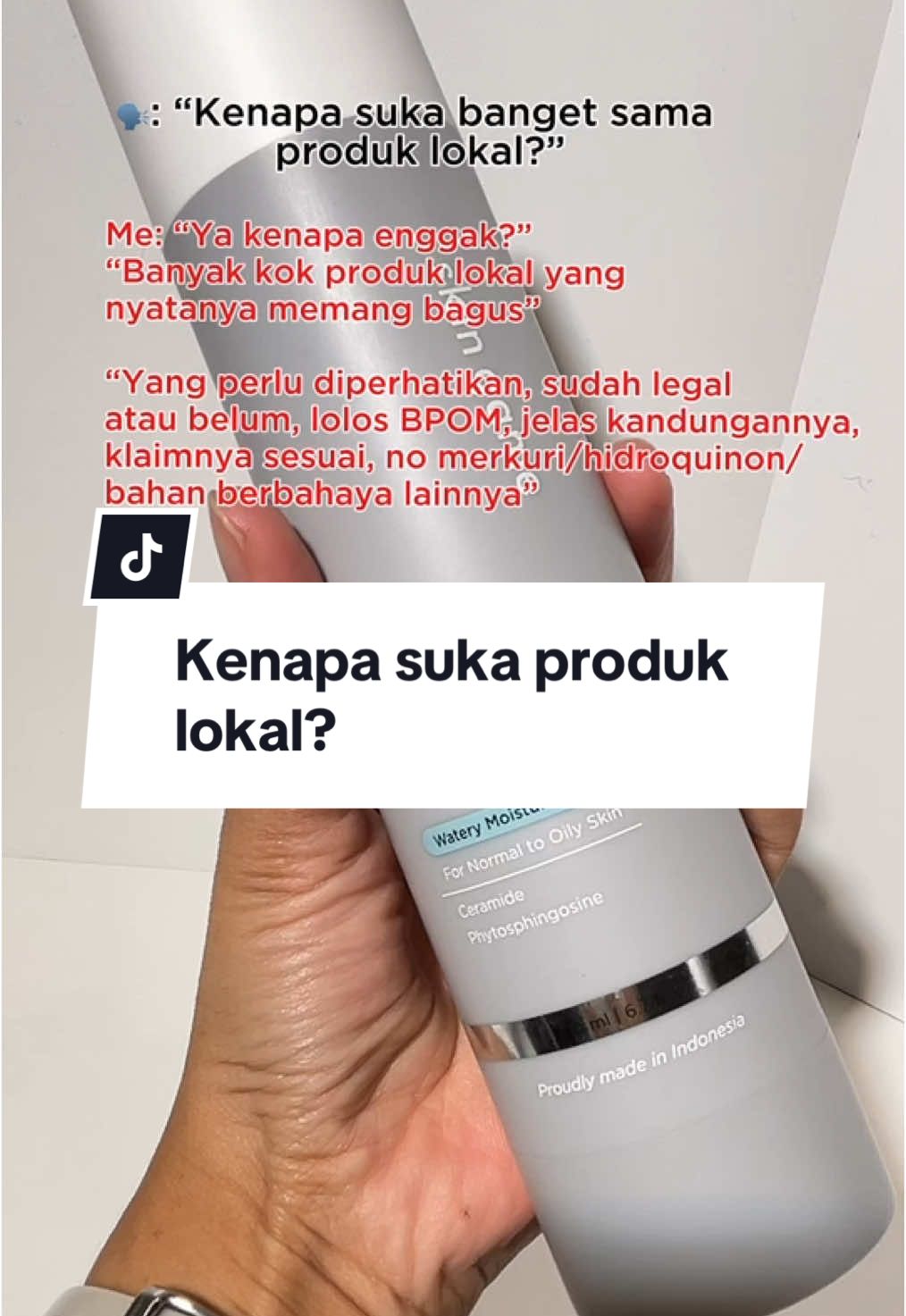 Kenapa kok suka produk lokal? Yaaa why not????🥰 Kenyataannya sudah banyak produk lokal yang kualitasnya bagus bagu🥰 #produklokal #MOISTURIZER #skincarelokal #pelembab #produkbpom #hydroquinon