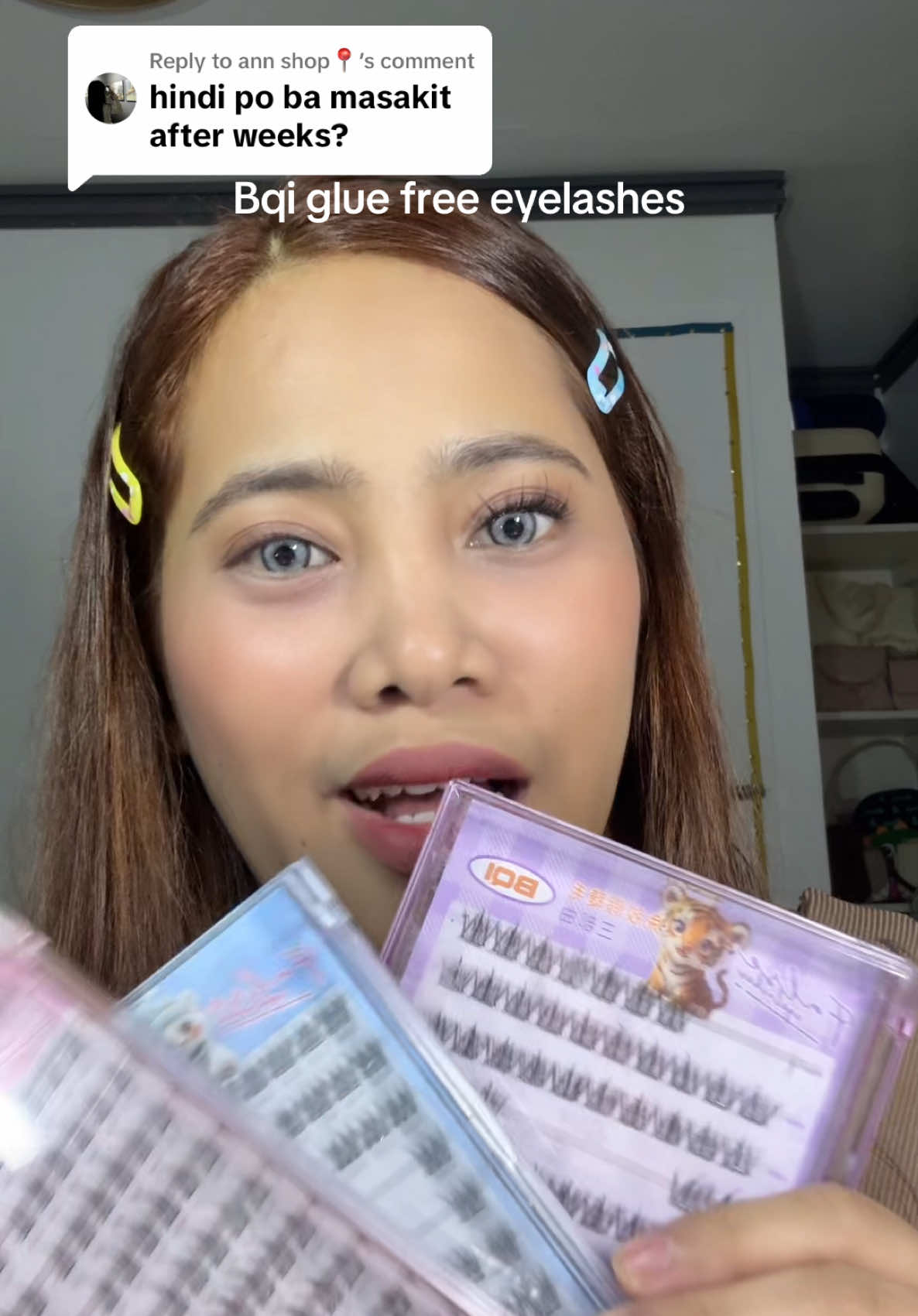 Replying to @ann shop📍 hindi masakit at hindi nakakalagas ng pilikmata glue free eyelashes self adhesive #gluefreeeyelashes #selfadhesivelashes #bqi 