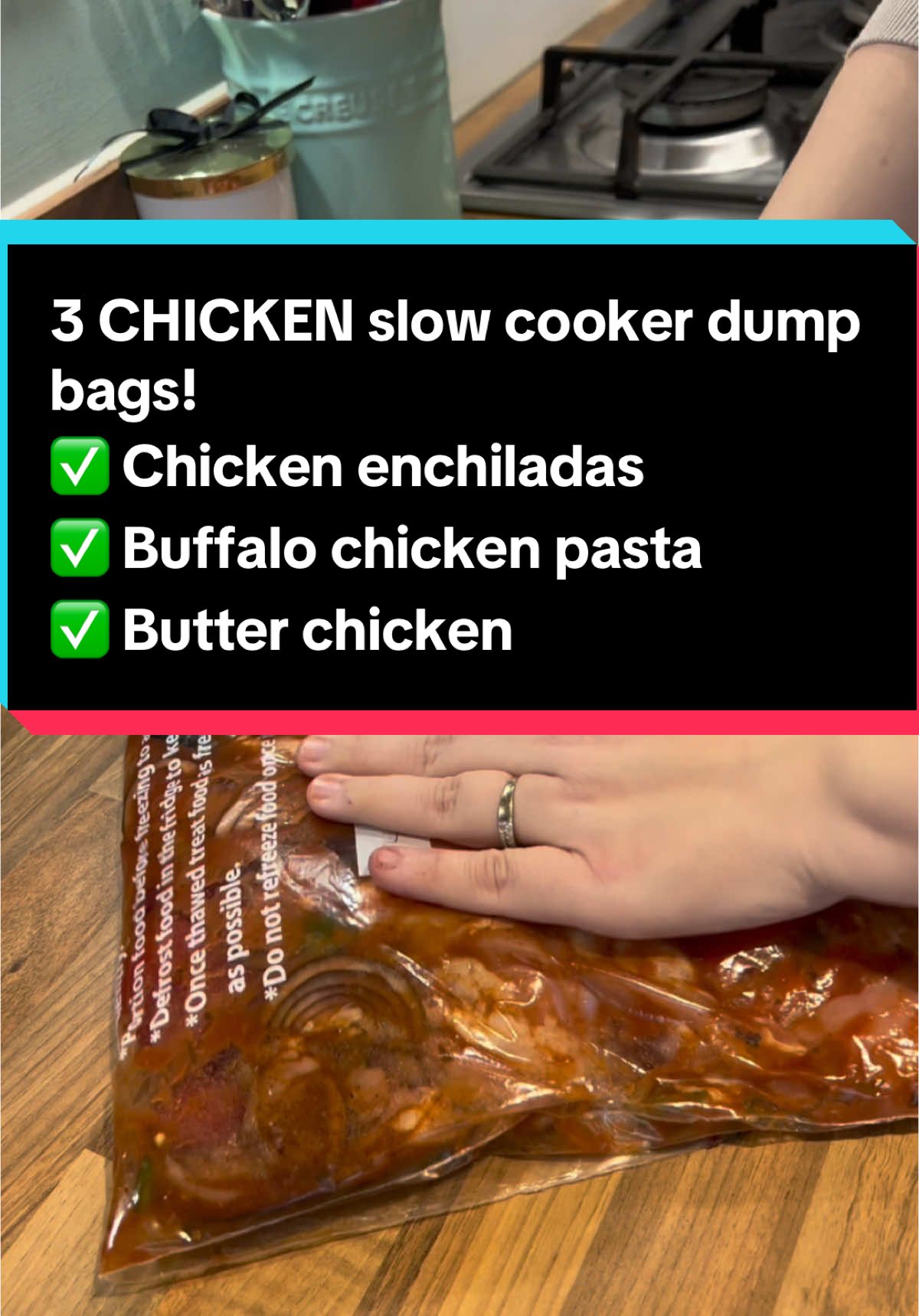 3 slow cooker dump bags for you, all chicken based!  I’m making the buffalo chicken for dinner tonight so watch out for that video tomorrow ❤️❤️  #slowcooker #slowcookerrecipe #crockpot #Recipe #chicken #mealprep #family #mumlife #mumsoftiktok #fyp #foryou #fyppp #dinner 