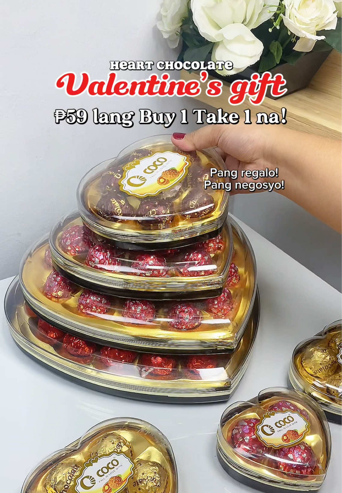 Pang regalo ngayong valentines day!! ₱59 pesos lang buy1 take1 na! ❤️🌹konti lang ang stocks kaya maghoard na mii!! 😍#heartchocolate #valentinesdaygift #valetinesgift #chocolatesforvalentines #chocolate 