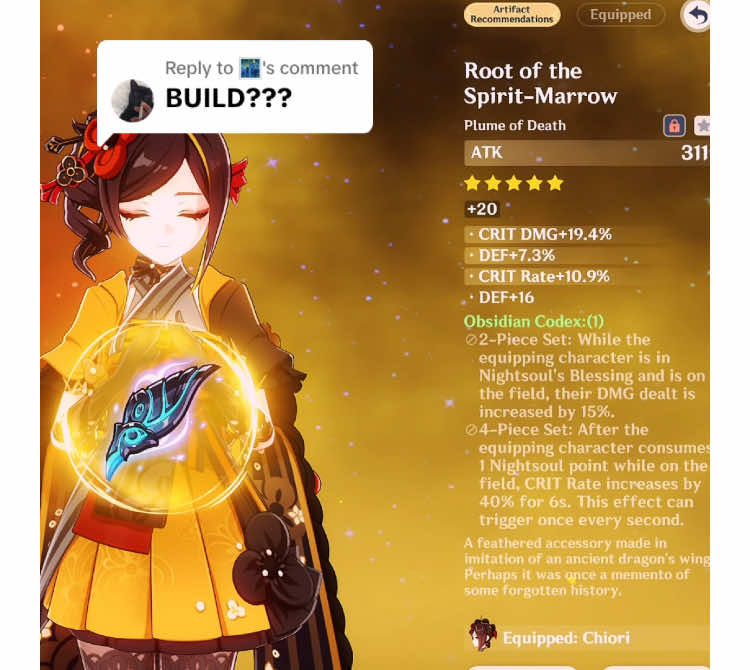 Replying to @🌃 im trying to craft a sand for her ever since this crafting thing was added #GenshinImpact #hoyocreators #genshinbuild #chiori #anime 