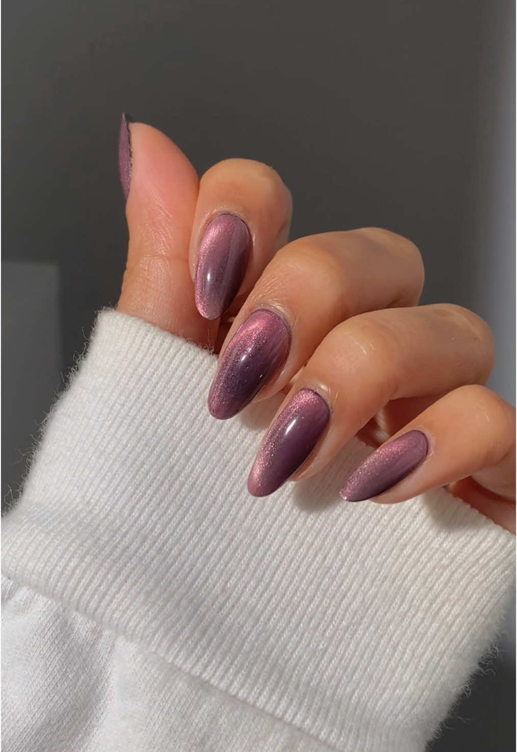 Holding the magnet under the nail is a game changer 🍇✨ using @essie licorice, @Lights Lacquer starfall, @Cirque Colors marsala jelly - discount codes in bio* _____ *affiliate #glassnails #magneticnails #nailideas #nailhacks #nailinspo #aestheticnails #satisfyingnails 