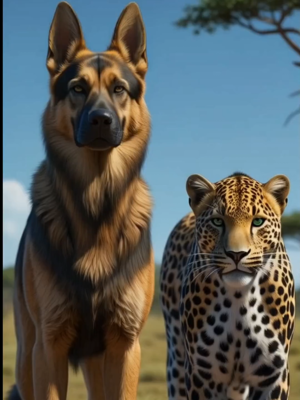 German Shepherd nd Leopard Fusion🔥#viral #forupage #grow #animation #fusion #dog #leopard 