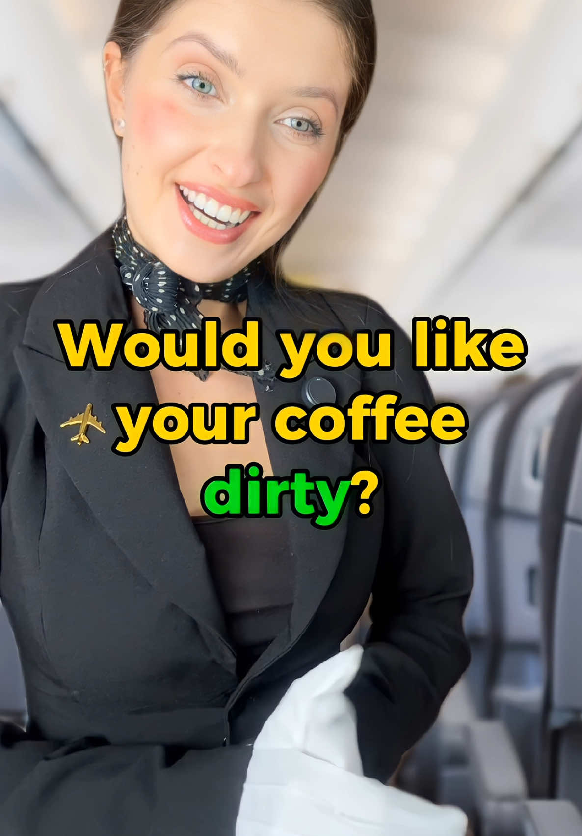 Dirty coffee on the plane ✈️  #LearnOnTikTok #englishlesson 