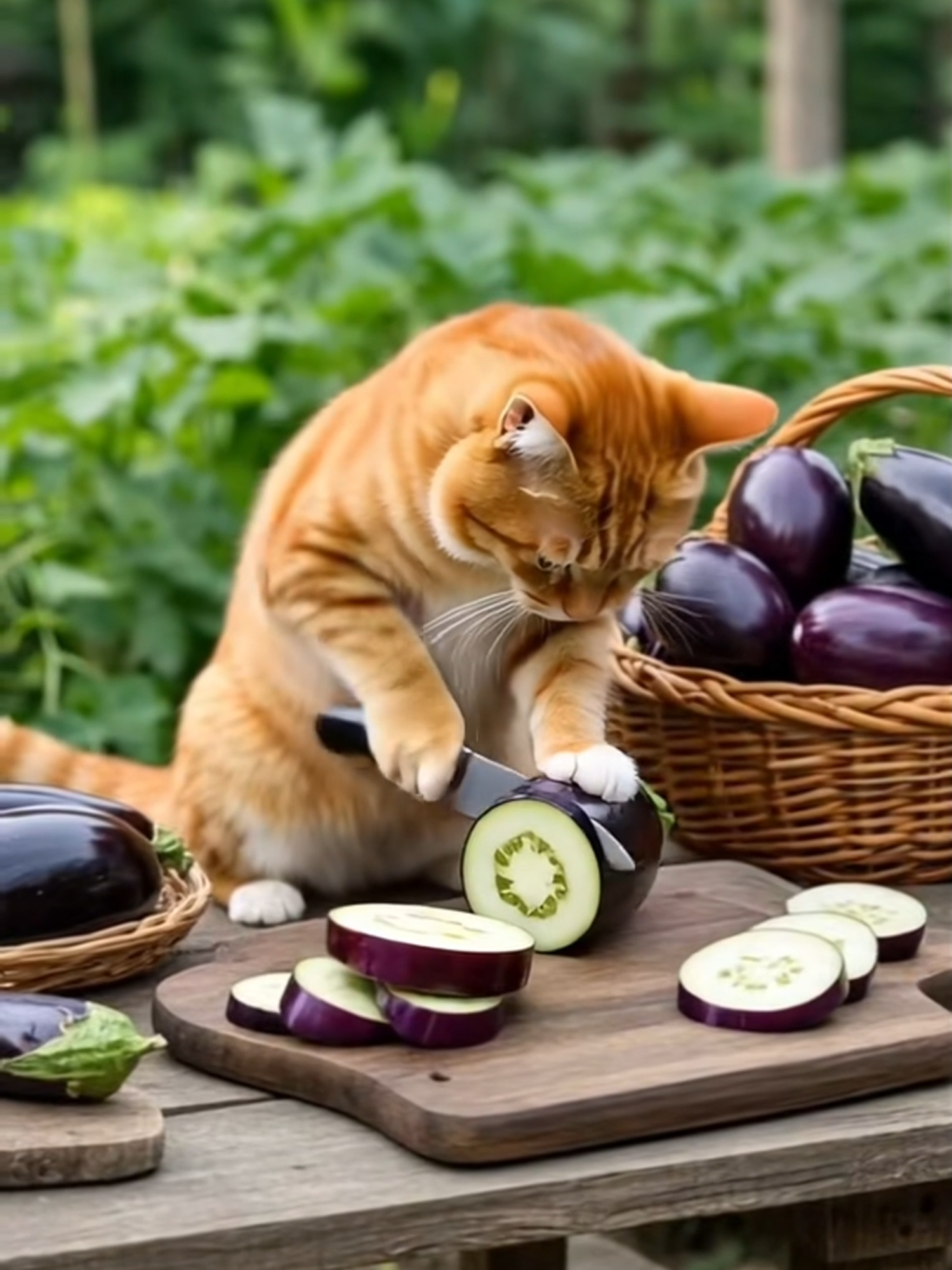 cat cooks eggplant with rice #fyp #foryou #AI #cat #dog #meme #foryour