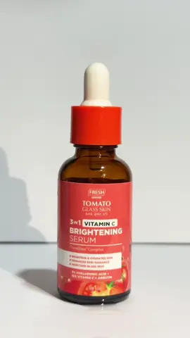 Fresh skinlab Tomato Glass Skin Brightening Serum. It helps brightens & hydrates skin. Enhances Skin Radiance and Maintains Glass Skin. #freshskinlab #tomatoglasskin #serum #beautyproducts #glassskin #fyp #trend 