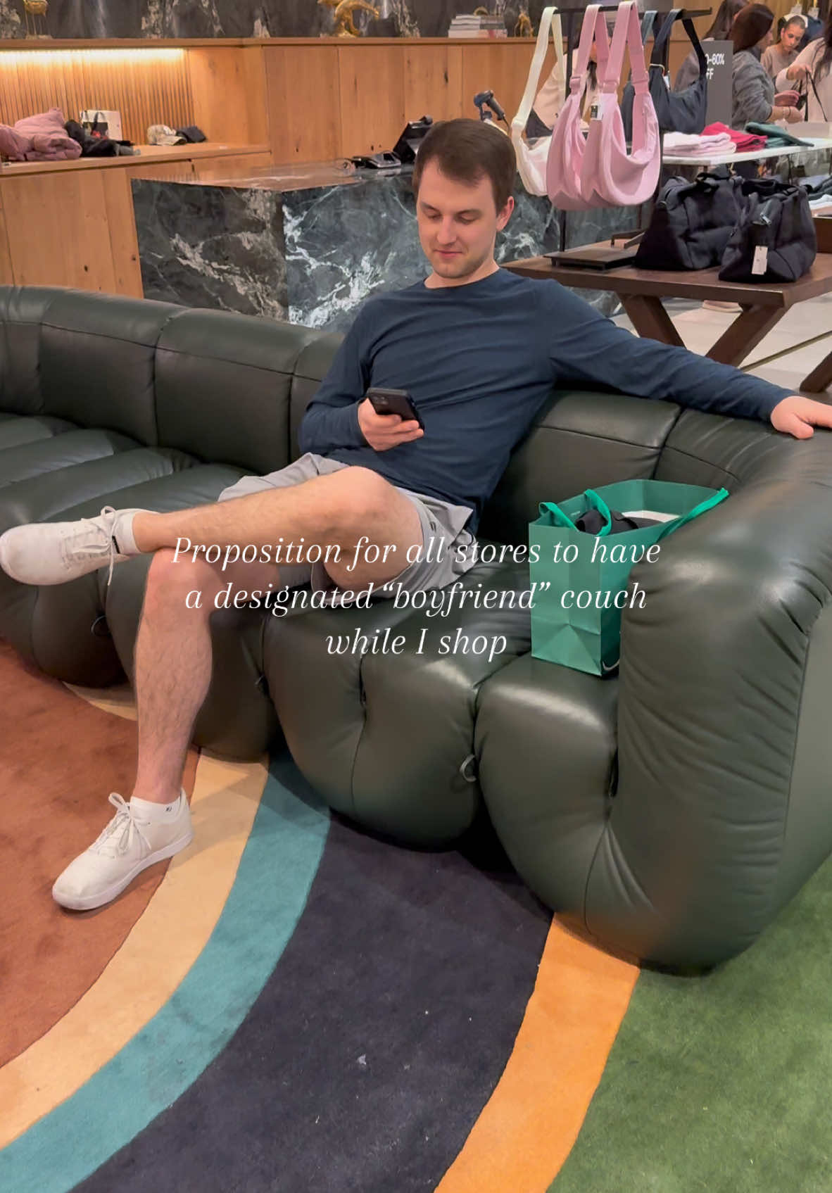 He holds your stuff & you shop 💸🛍️ #ShoppingSpree #shoppingfun 