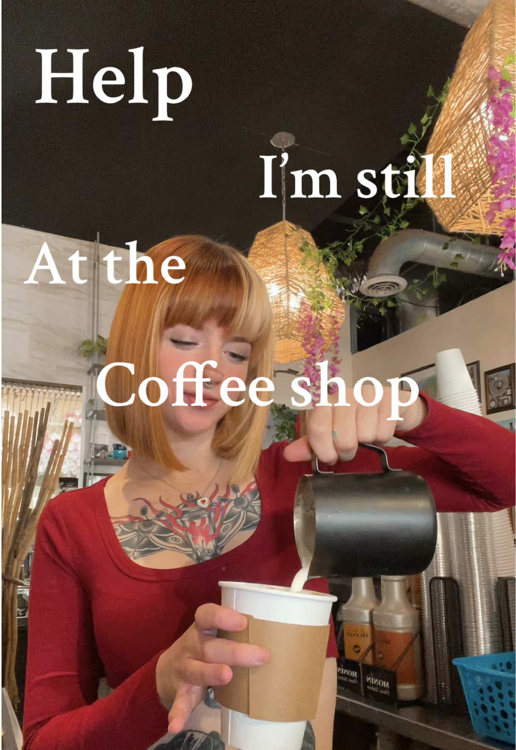 I don’t know the girl in the first video anymore… but I’ll never leave the coffee shop🥰 no need to help. #fyp #fypシ #fouryoupage #foryoupage #alt #alternative #alttiktok #barista #taylorswift #helpimstillattherestaurant 