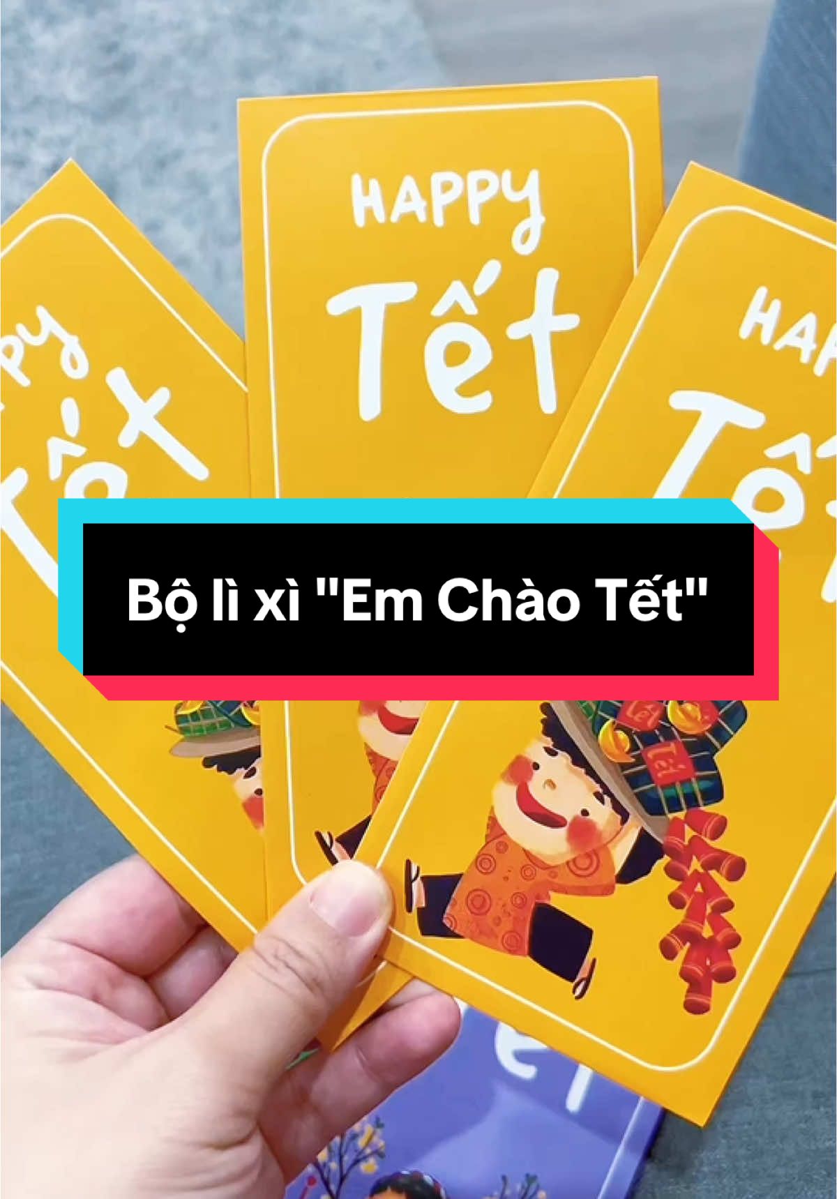 Bộ lì xì tết 2025, bộ lì xì "Em Chào Tết" thiết kế sắc nét dày dặn #samtetbaovui #tiktokshoptet #melobi1988 #phongbaolixi #lixitet #liximayman #tet2025 #xuhuong