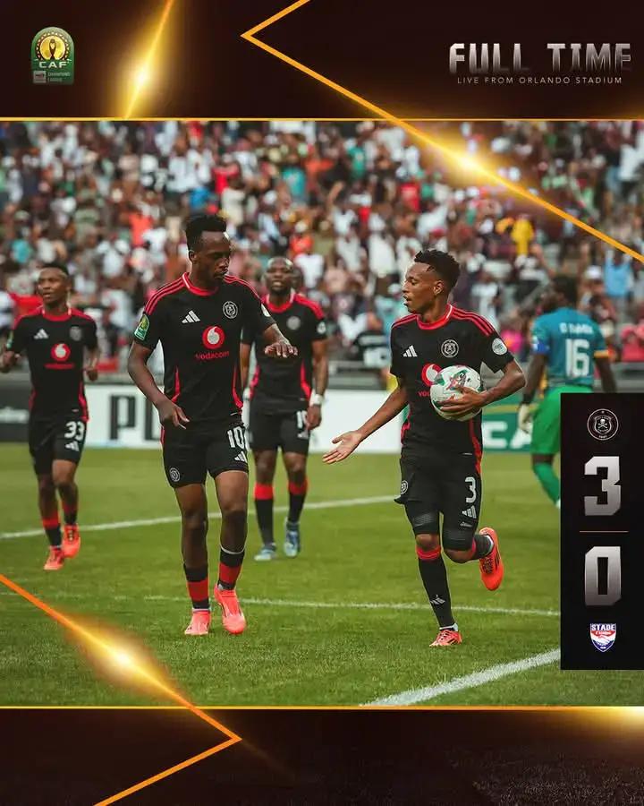 ☠️ FT | Orlando Pirates Football Club 3 - 0 Stade d’Abidjan Officiel The Buccaneers climb to the summit in Group C after a clinical performance!  ⚫️⚪️🔴⭐️ #MatchDay  #TotalEnergiesCAFCL  #OrlandoPirates  #OnceAlways 