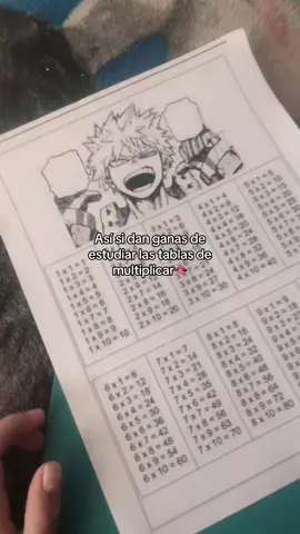 ¿Quien esta dea cuerdo de que esto si dan ganas de estudiar las tablas👄? #Bakugo #katsukibakugo #Tablasdemultiplicardebakugo
