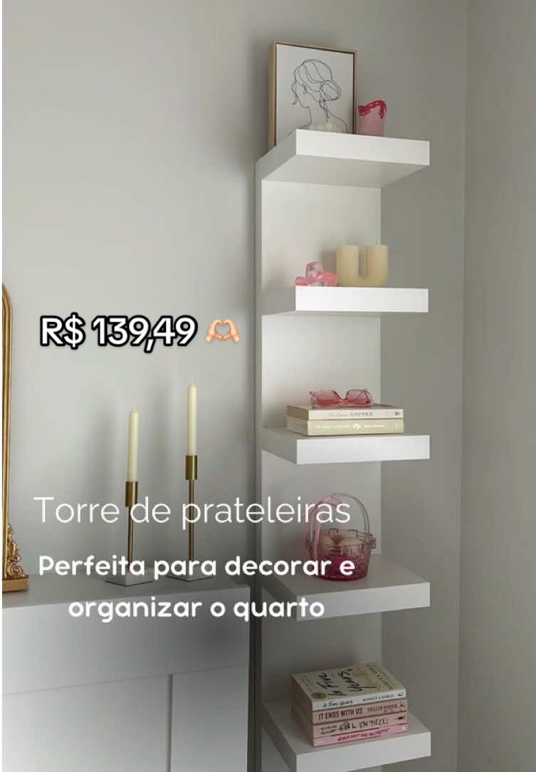 Torre De Prateleira Estante Mdf 170 Cm Multiuso Para Quarto decoração | #quarto #decor #decoracao #multiuso #prateleira #organic #livros #perfum #estante #room