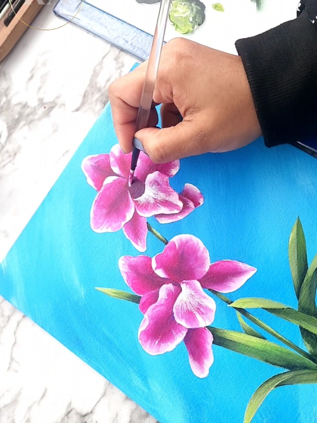 Beautiful Brush Strokes ❤️  Canvas Painting #fyp #foryoupage #canvaspainting #flowergirl #brushchallenge 