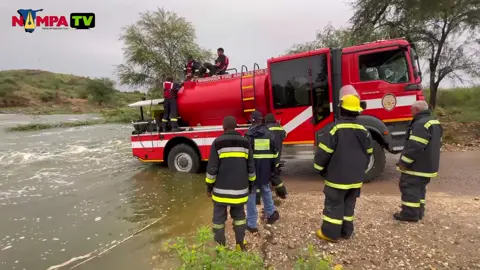 RESCUED: The City of Windhoek’s Emergency and Disaster Risk Management Division, in collaboration with Crisis Response, successfully rescued two men who had become trapped in a river behind Goreqngab Dam.  Both individuals were safely retrieved and have expressed their heartfelt gratitude to the City and the rescue teams for their swift and effective response.  (Video: Josephina Simeon) #NampaTV