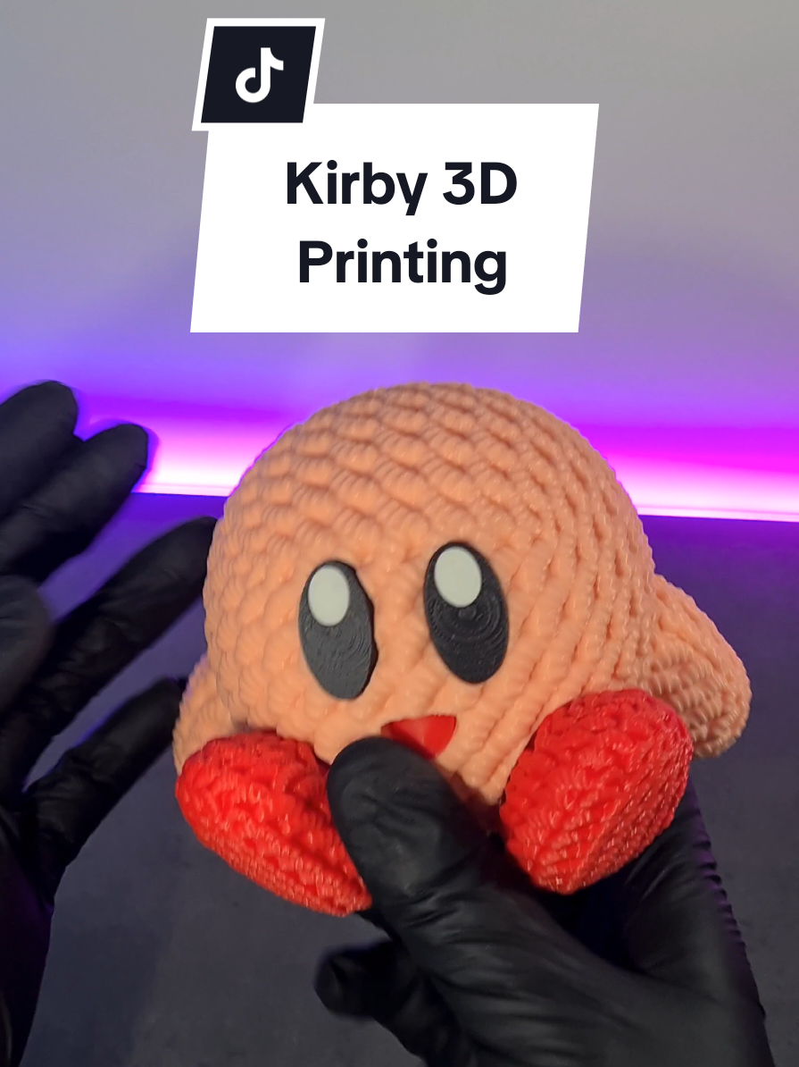 Kirby effet Crochet imprimé en 3D sur Bambulab A1 avec du filament PLA+ Eryone #3dprinting #3dprint #kirby #cute #crochet #bambulab