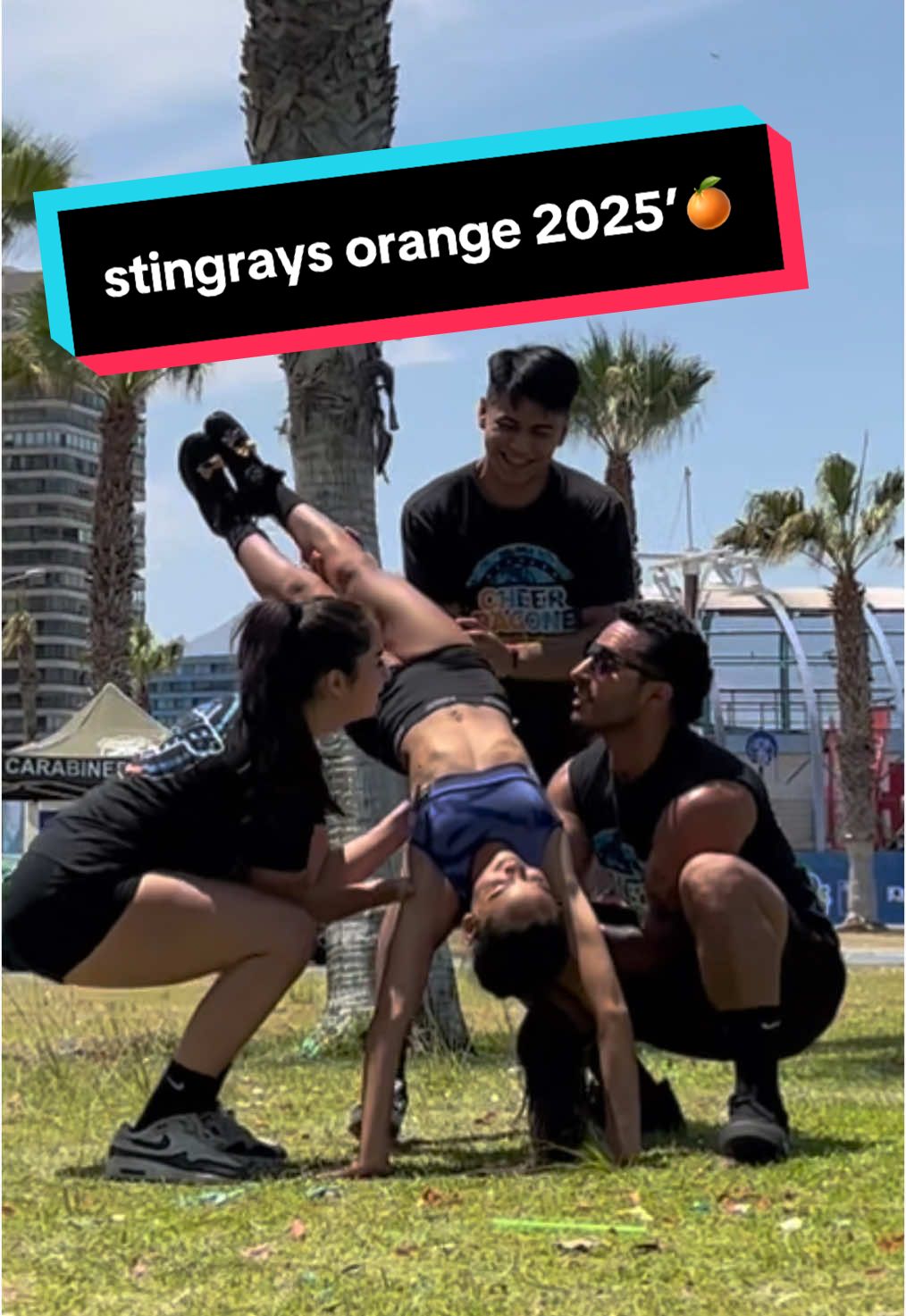 Este no nos costó tanto 🙂‍↕️, que trío deberíamos hacer en el próximo video??🫡 #cheerleading #fypシ #orangerays #stingrays #lag #cheertok #cheerstunts #oc4l @ORANGE RAYS🍊 