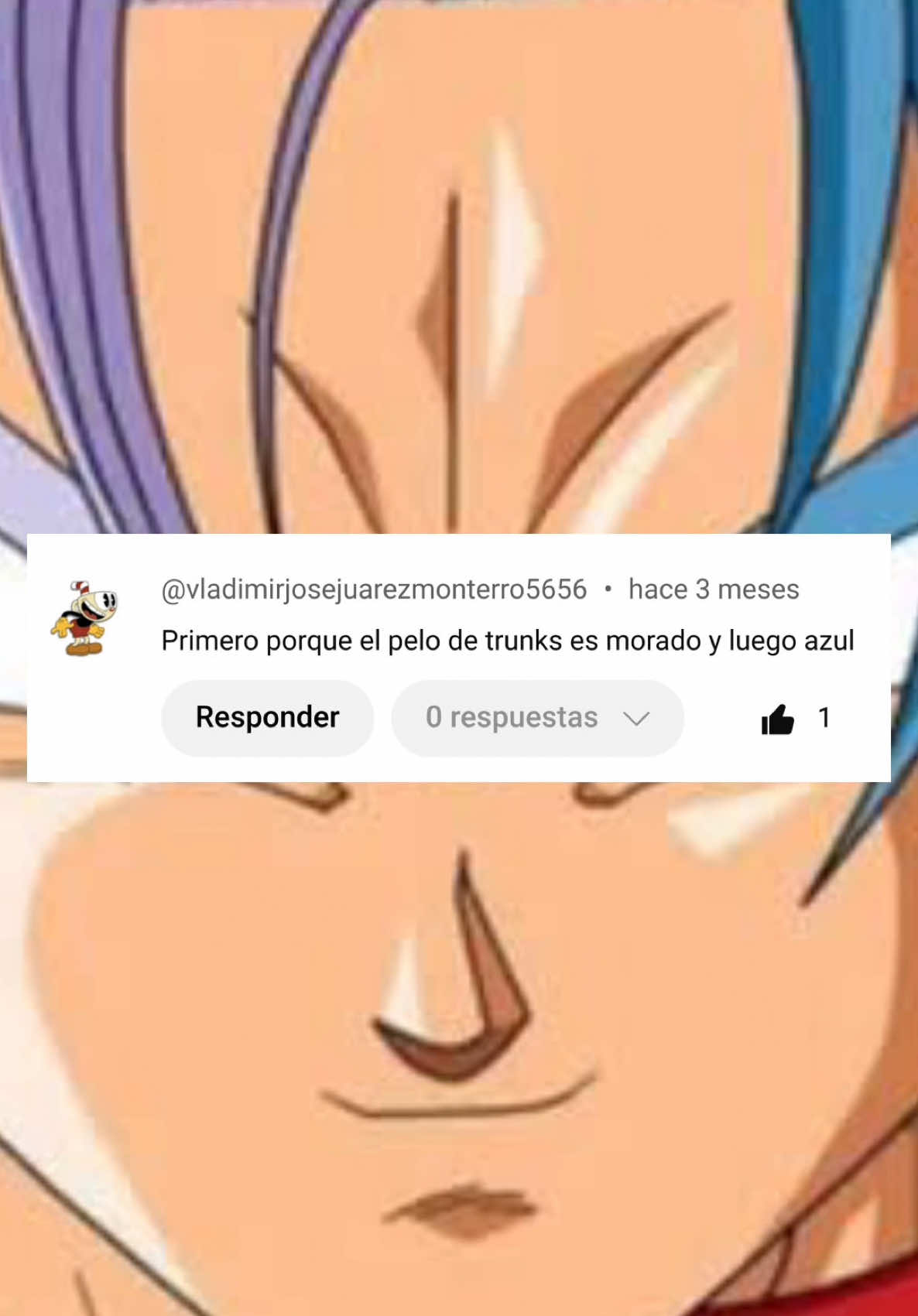 Que pasa con el pelo de Trunks?