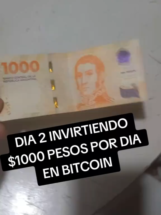 Dia 2 invirtiendo $1000 pesos en Bitcoin #Bitcoin #Btc #cripto #argentina #inversiones 