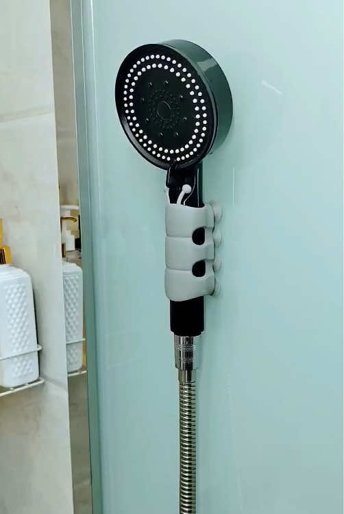 With this shower suction cup, you can suck wherever you want with the shower head, which is convenient and practical! #bathroom #ShowerSuctionCup