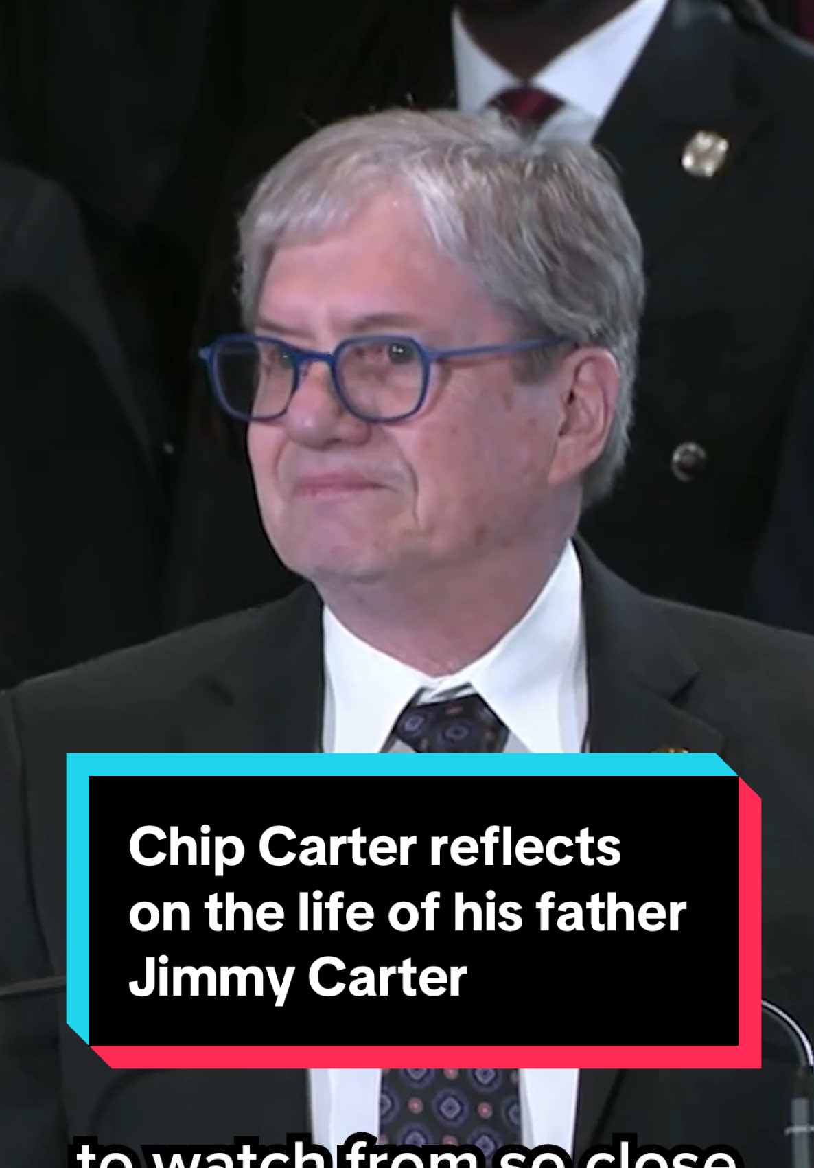 Chip Carter, the son of former President Jimmy Carter, reflected on his father’s life during a ceremony at the Carter Presidential Center in Atlanta, Georgia. “He was an amazing man, and he was held up and propped up and soothed by an amazing woman, and the two of them together changed the world,” he stated. #jimmycarter #chipcarter #president #atlanta #georgia #politics #whitehouse #news