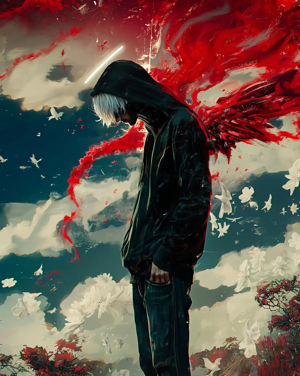 #drawings #midjourney #wallpaper #lokanart #red 