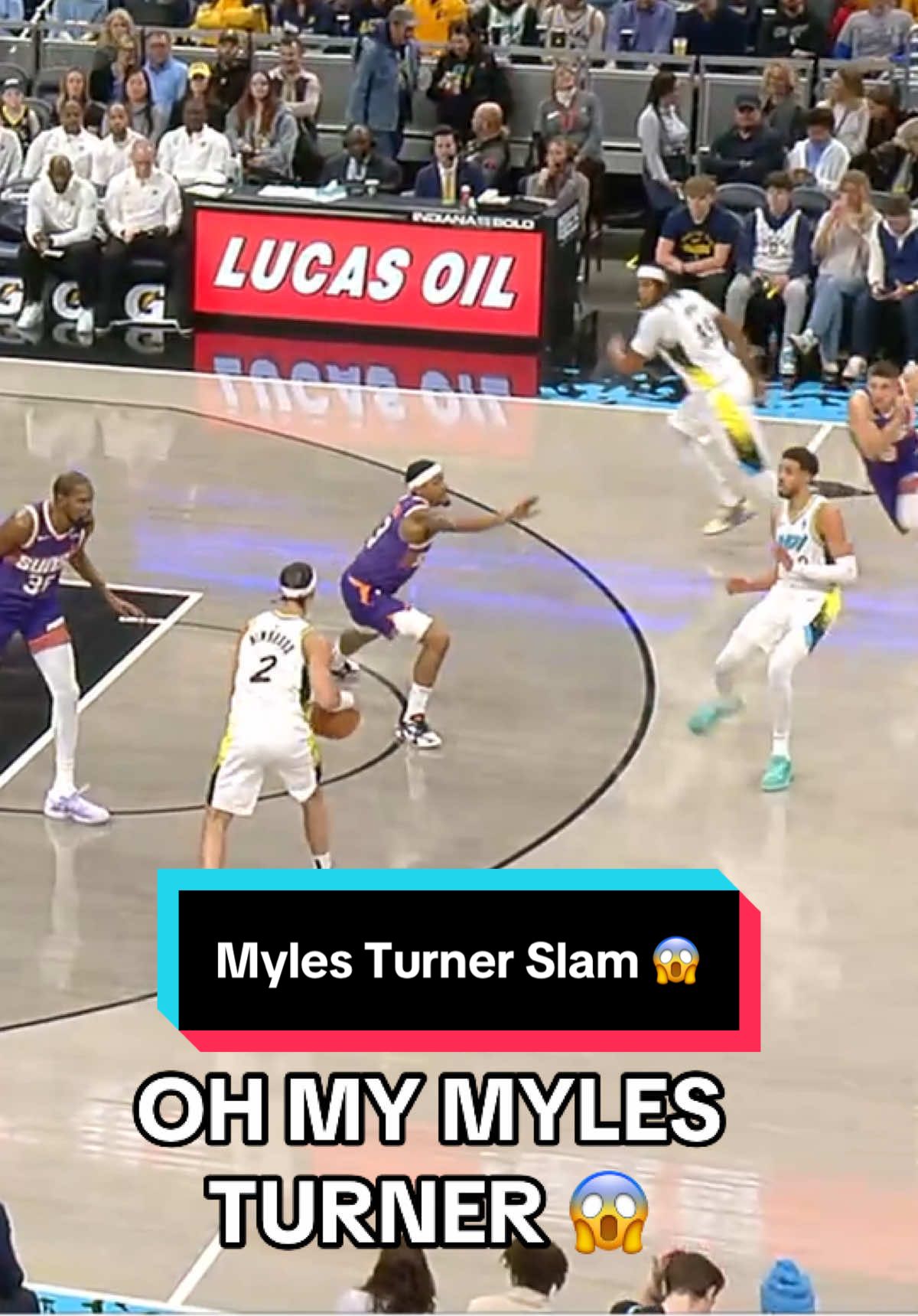 HUGE slam by Turner 🔥😱 @Pacers #NBA #Basketball #MylesTurner #Pacers 