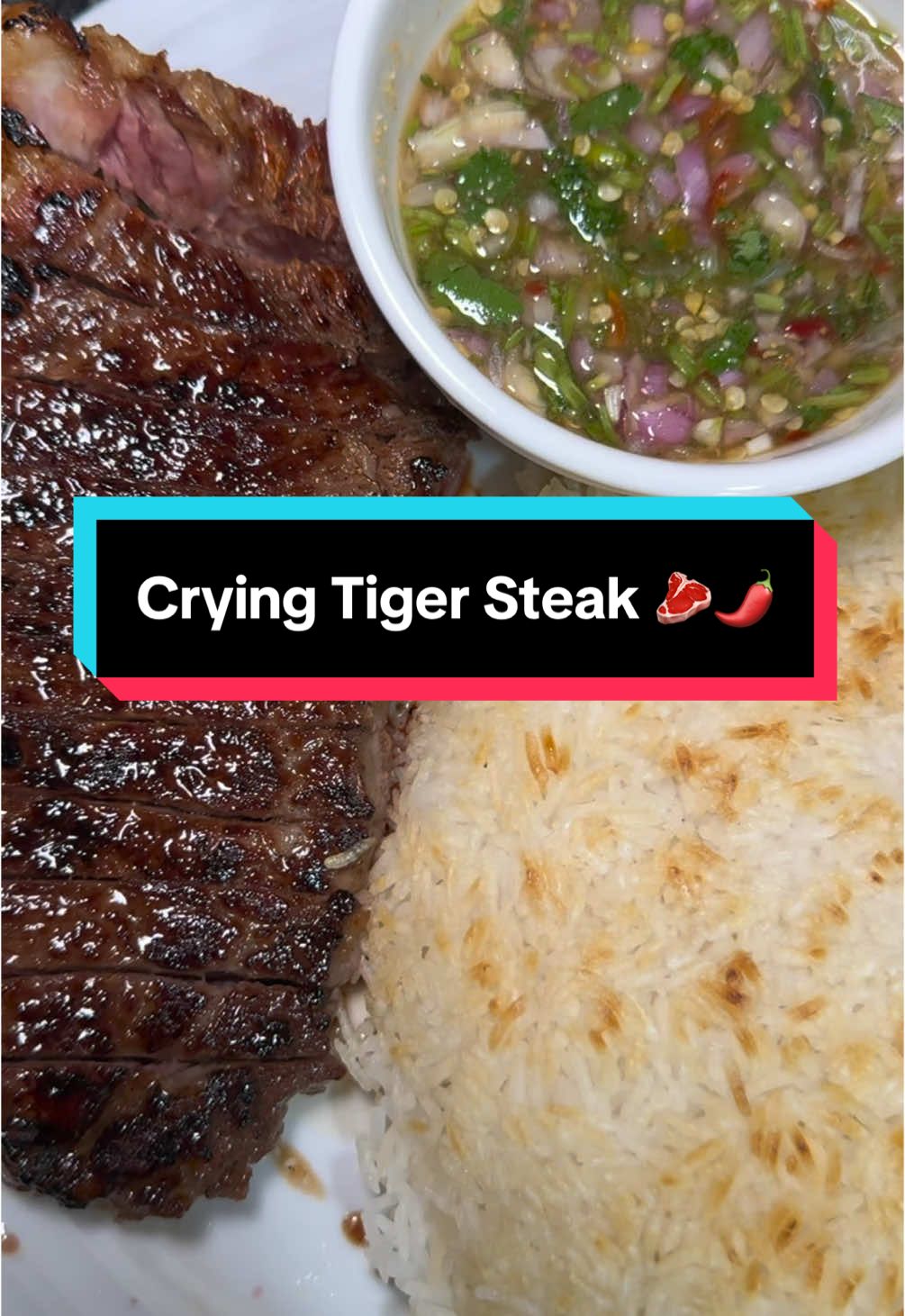 Crying Tiger Steak with Crispy Rice (Bai Kdang) #creatorsearchinsights #asian #food #Foodie #southeastasia #asianfood #meals #Recipe #cookingathome #mukbang #asmr #eating #eatingshow #crunchy #fyp #fypage #fypシ #fypシ゚viral #viral #trending #fyppppppppppppppppppppppp  #cambodian #khmer #thai #lao #spicy 