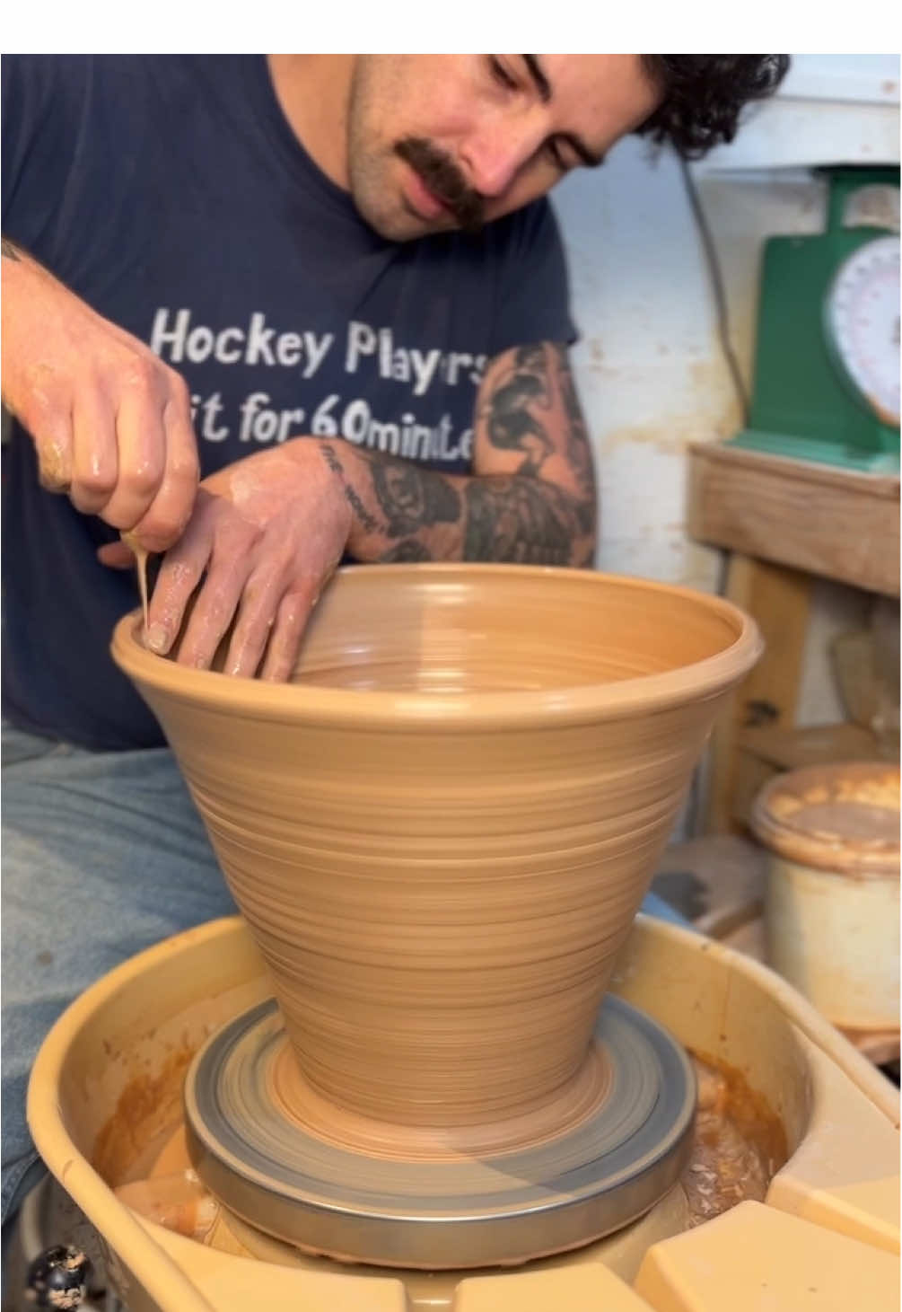 making pottery in my basement #pottery #asmr 