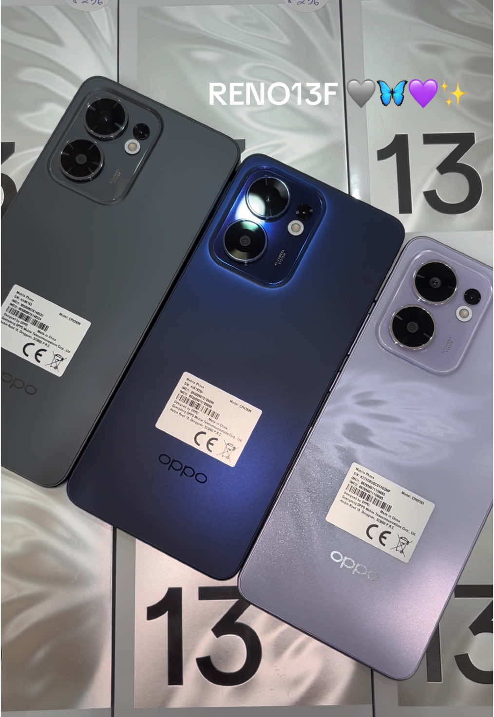 RENO13F 5G – Xám , Xanh Navy - Tím cánh bướm 🩶🦋💜✨ #OPPO #RENO13F #5G #VNOPPOReno13 #OPPOKienGiang #KienGiang 