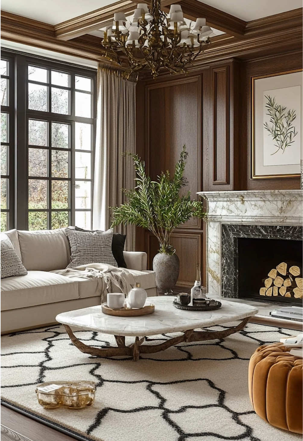 An exquisite home featuring rich wood paneling, intricate chandeliers, and luxurious textures. Every detail reflects timeless sophistication and warmth. #homedecor #interiordesign #homeinspiration #timelessinterior #homedecorideas #interiordesignideas #homestyling #interiortrends #homedecorlovers #interiordecor 