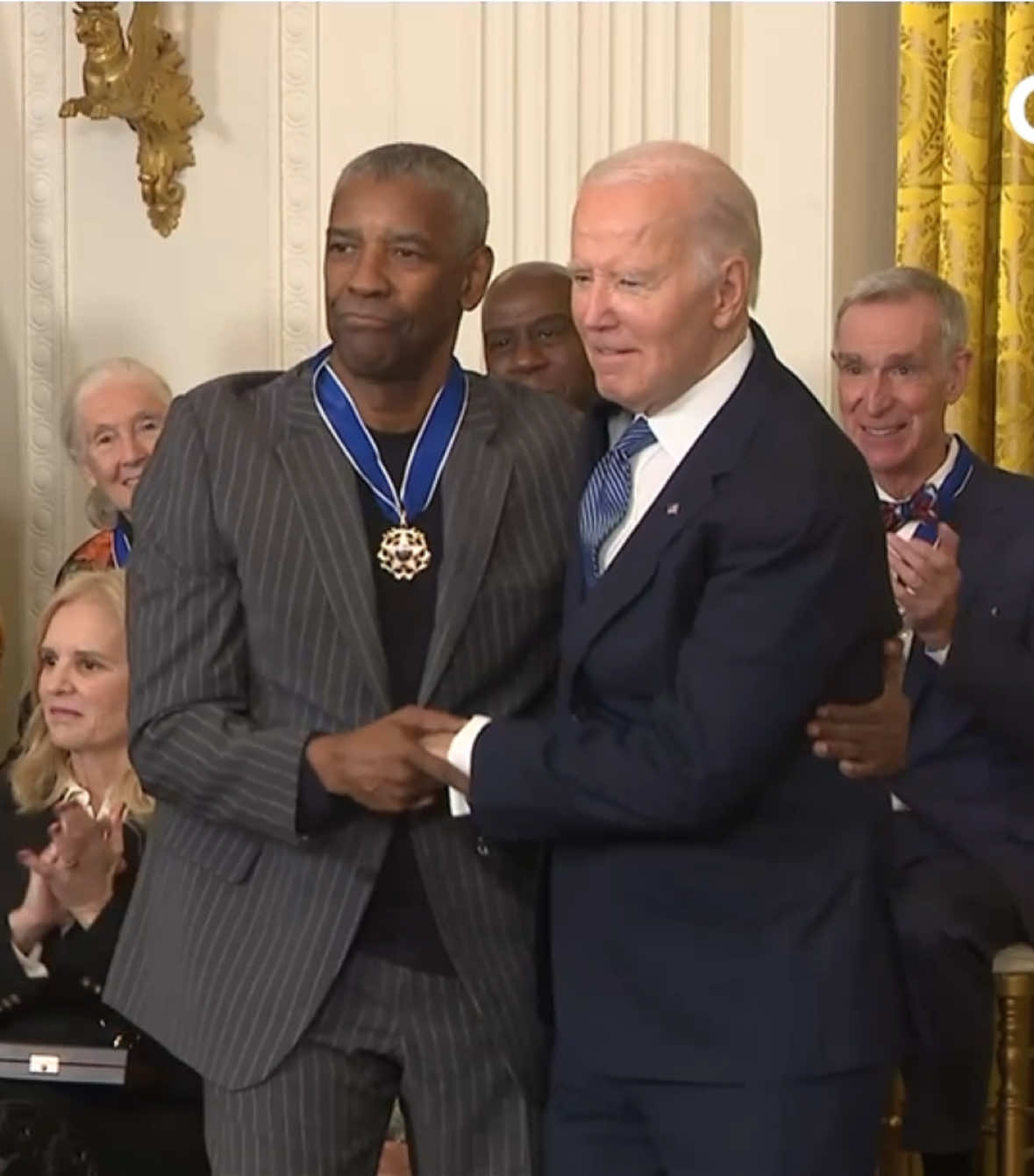 Denzel Washington received the Presidential Medal of Freedom, the nation’s highest civilian honor, on Saturday at the White House.   “Denzel Washington is an actor, director, and producer who has won two Academy Awards, a Tony Award, two Golden Globes, and the 2016 Cecil B. DeMille Lifetime Achievement Award. He has also served as National Spokesman for the Boys & Girls Clubs of America for over 25 years,” the White House said in a statement.   Watch more at c-span.org #denzelwashington #joebiden #cspan 