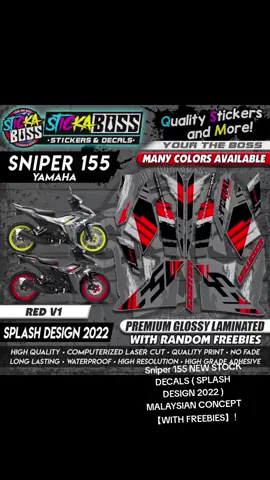 Only ₱498.00 for Sniper 155 NEW STOCK DECALS ( SPLASH DESIGN 2022 ) MALAYSIAN CONCEPT【WITH FREEBIES】! Don't miss out! Tap the link below