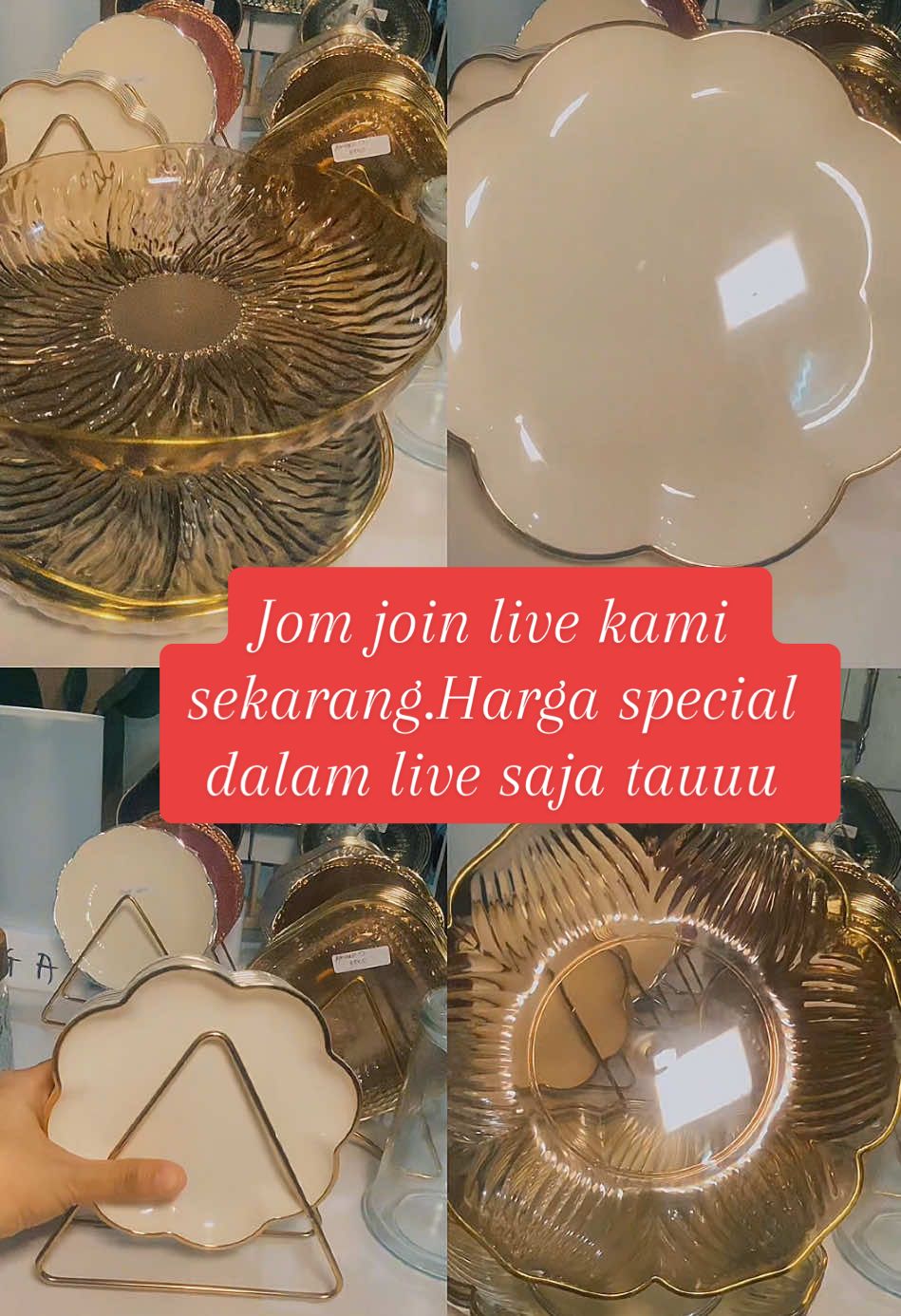 Pinggan raya cantik korang,cepat masuk live sekarang.