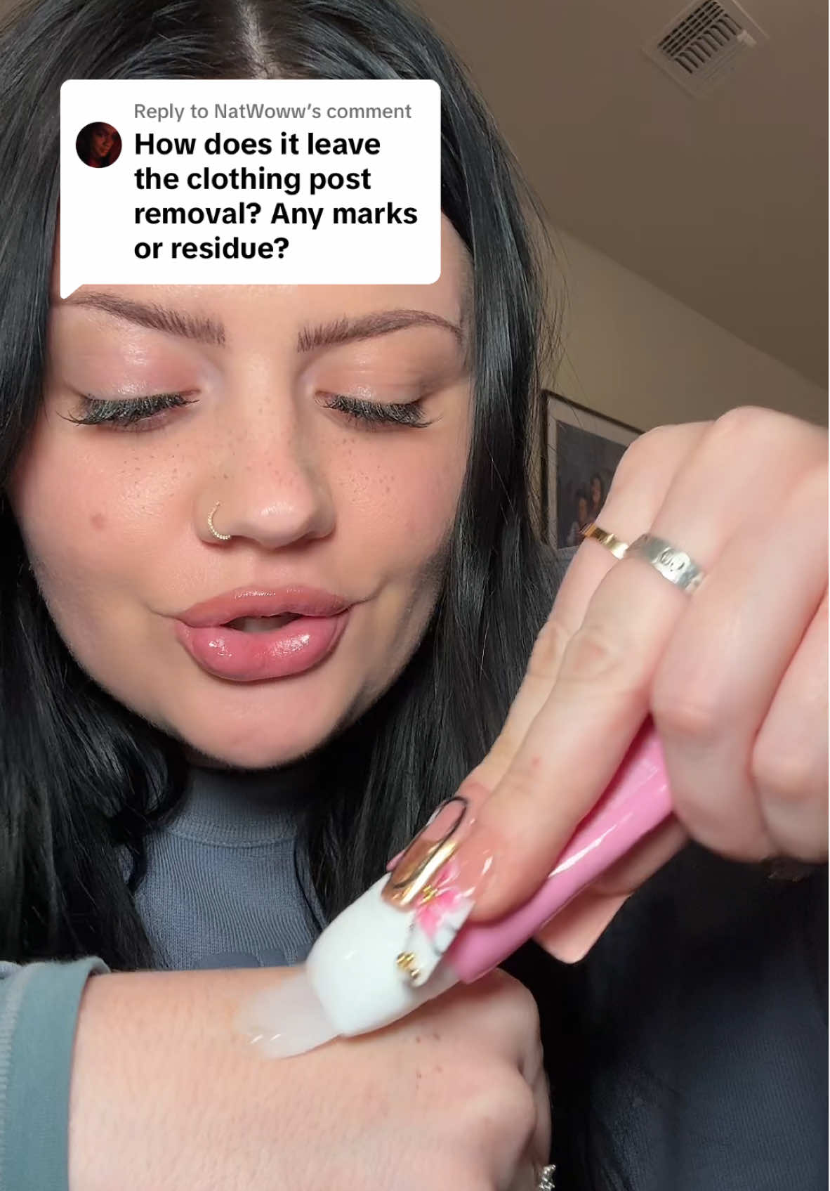 Replying to @NatWoww Body adhesive updates ! 🤭 #bodyadhesive #bodytape #fashionhacks 