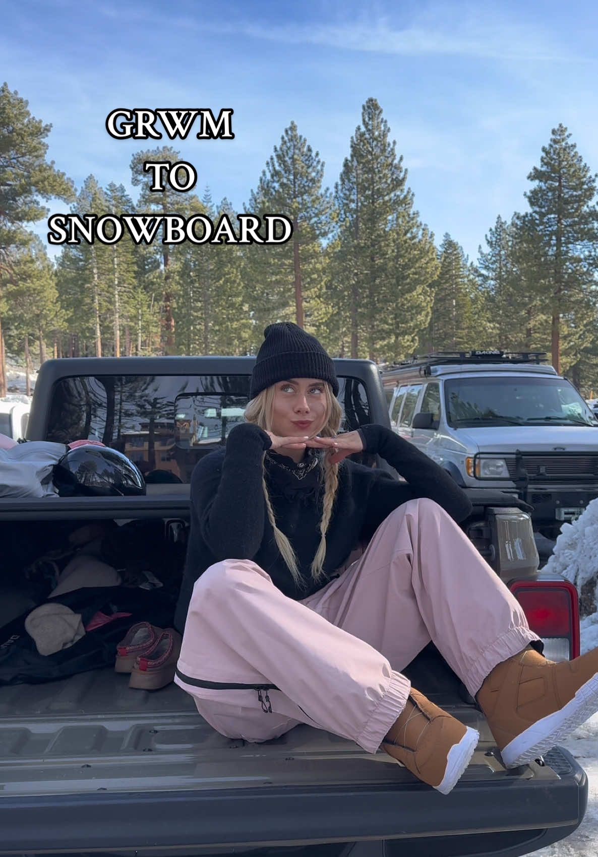 GRWM to snowboard 💕🏂 #snowtok #OOTD #mammothmountain #snowboardingtiktok #snowboardoutfit #fitcheck #grwm #ride #letsride #apres #apresski 