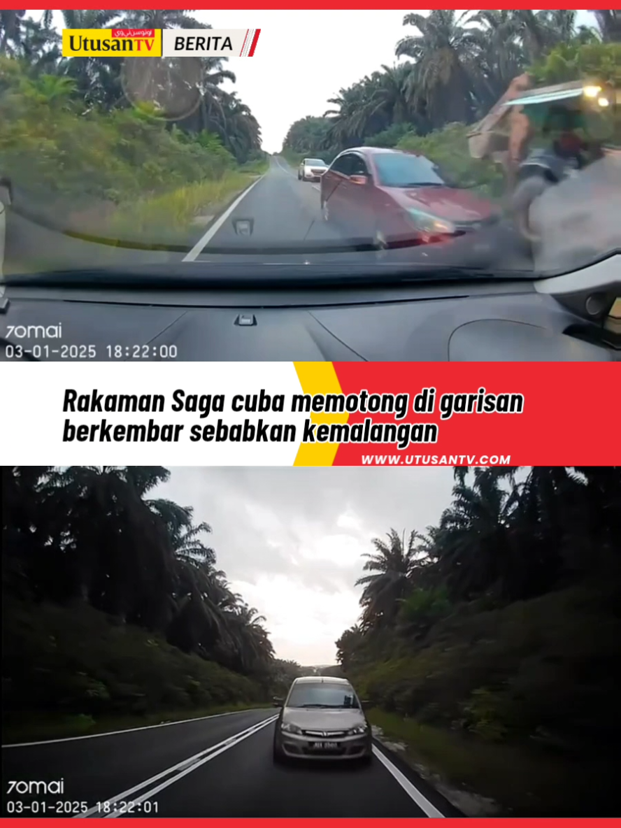 5 JAN 25: Menurut hantaran pemilik video Nor Aishah Sulaiman, Saga tersebut meneruskan perjalanan. Di dalam kenderaan pemilik rakaman dashcam terdapat seorang bayi berusia 2 bulan. #accident #fyp #beritaditiktok #trendingnewsmalaysia 