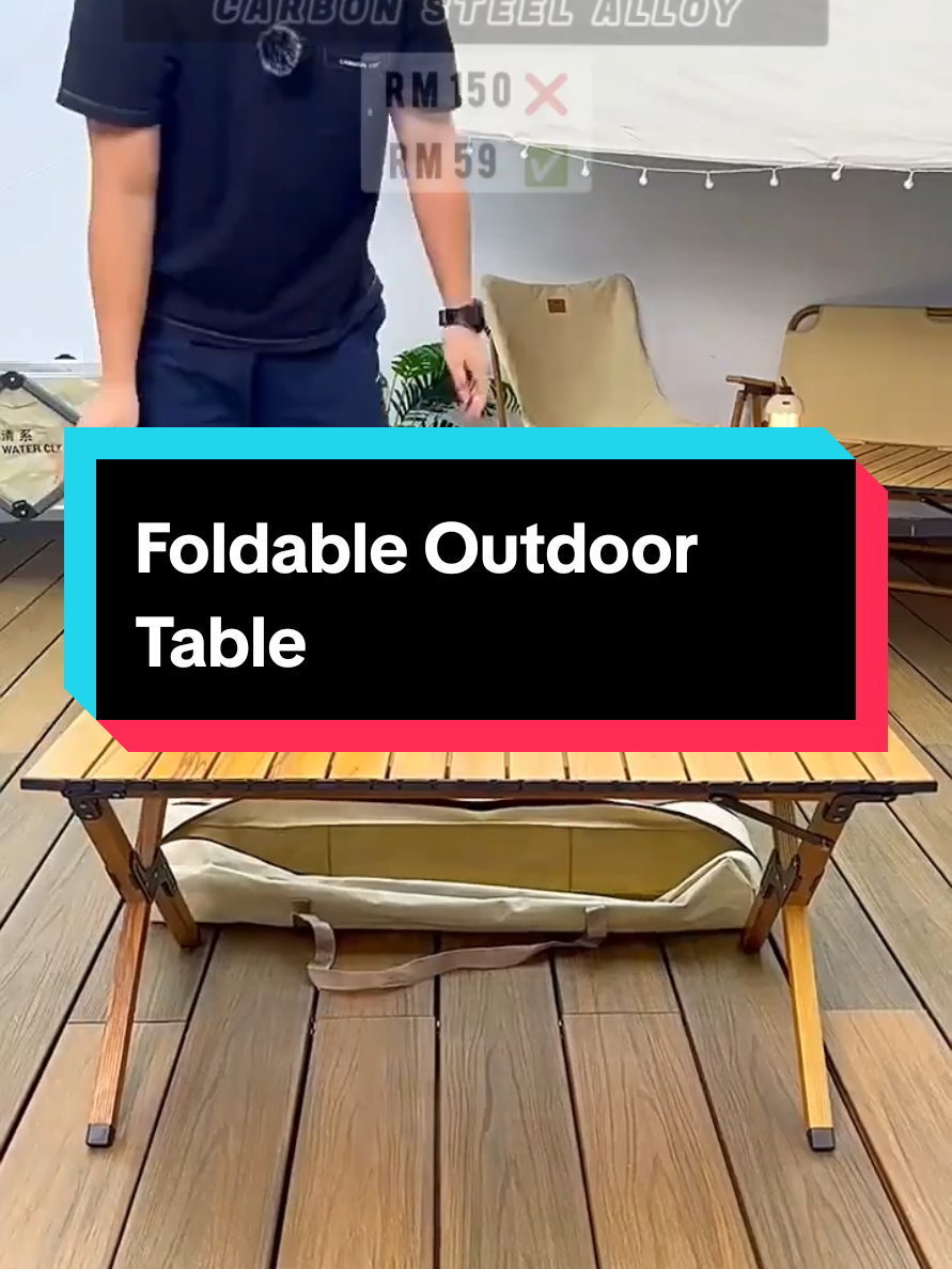 Foldable Camping Outdoor Table. #outdoortable #campingtable #picnictable #foldabletable #campingtool #beachtable #campfirecooking #foresttable #jungletable #woodtable #wajibbeli #wajibtengok #wajibviral #wajibfyp 