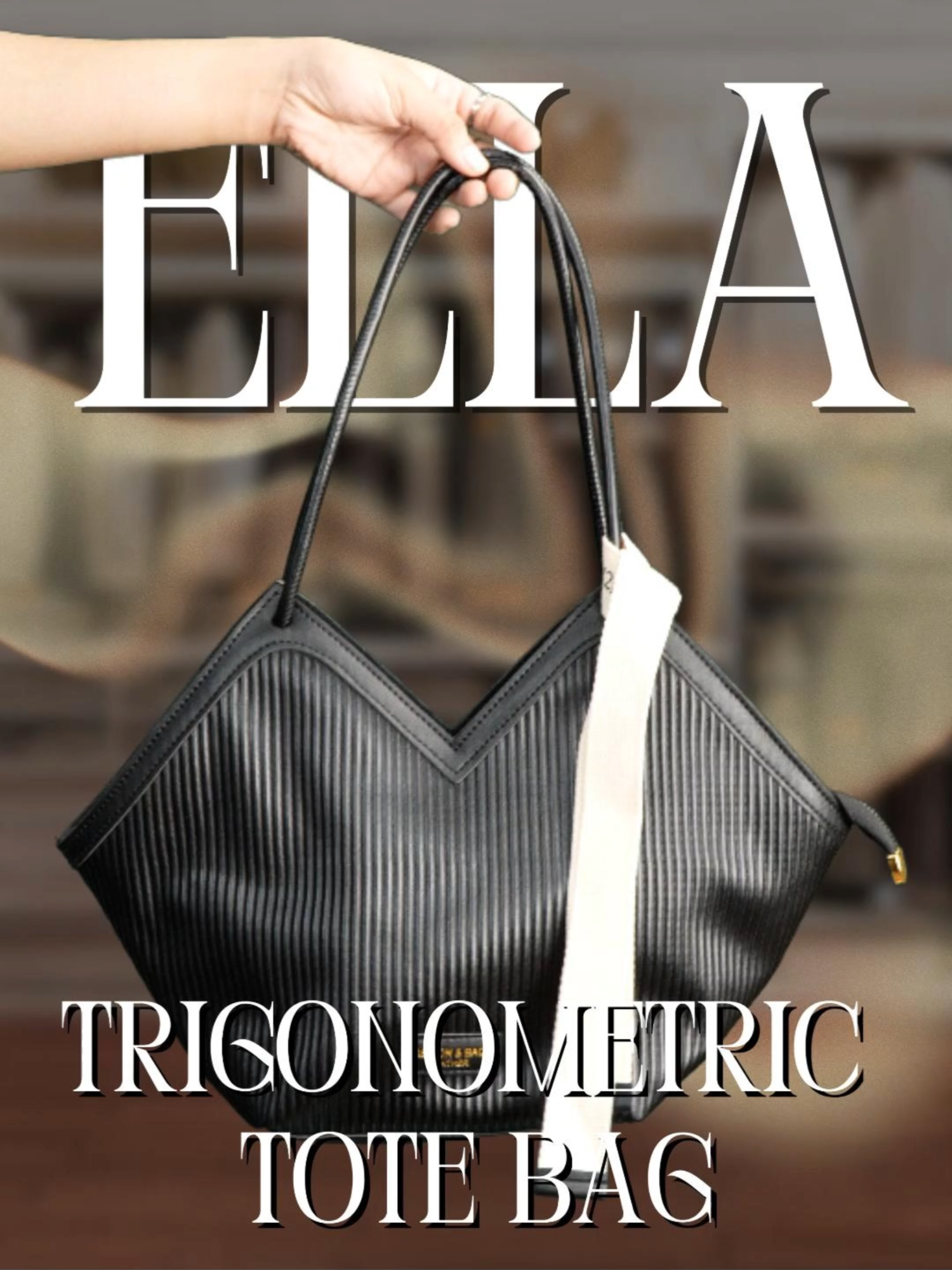 Trigonometric tote bag with a cool design! Super functional, super stylish! #affordablebags #womensbags #totebags #luxuryhandbag