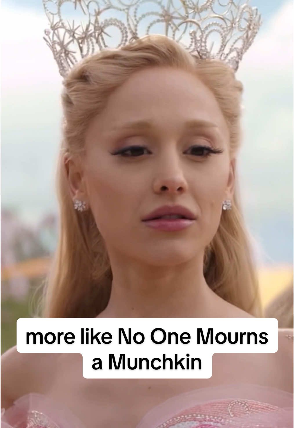 Glinda the Tired Witch was like 🧍🏼‍♀️”hell no, I’ve had the longest f-ing day and your eager munchkin a** just couldn’t hold back huh” 👋🏻🫧💨 #wicked #noonemournsthewicked #munchkins #glinda #arianagrande #wickedmovie 