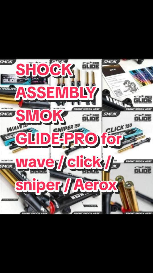 SHOCK ASSEMBLY SMOK GLIDE-PRO for (WAVE 100/125 CLICK V1 V3 150   SNIPER 150 AEROX #quality  #gotoyellowbasket 