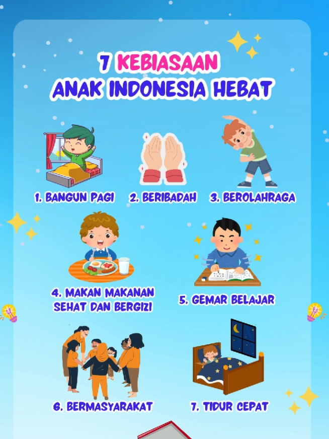 Yuk kita lakukan 7 Kebiasaan Anak Indonesia Hebat ✨ #kebiasaananakindonesiahebat 