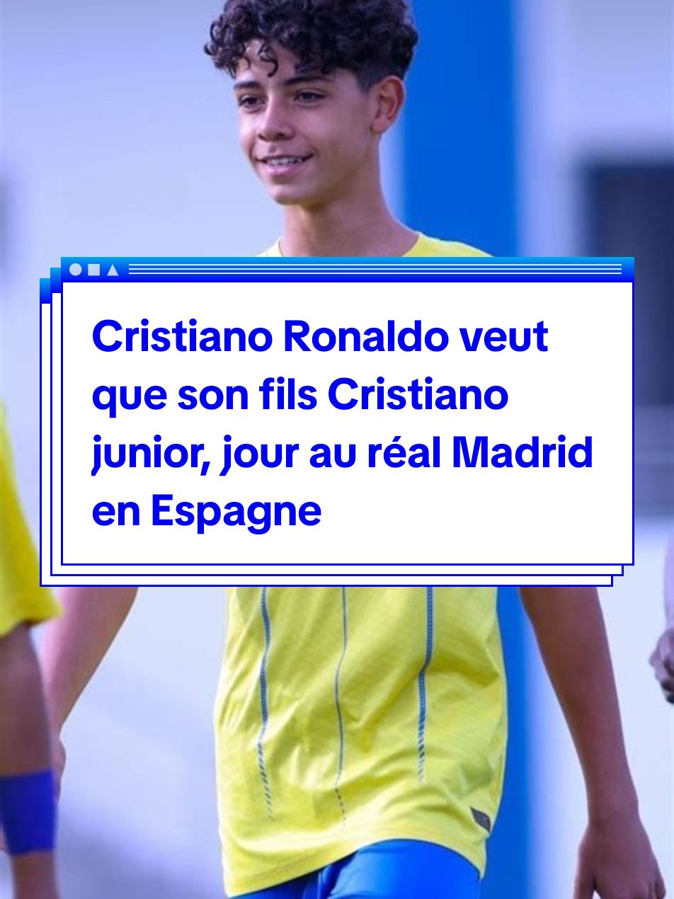 Cristiano Ronaldo veut que son fils évolue en Espagne au Real Madrid,et le Real Madrid a accepté cet offre !!! #foootball #footballtiktok #sport #loopisport #laliga #realmadridfc #cristianoronaldo #ronaldo #cristiano #vinijr #kylianmbappé #camavinga  #cristianojunior #bellingham #valverde 