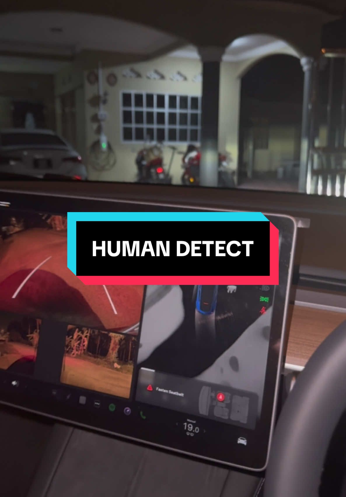 Kadang kadang cuak ye if balik lewat pagi, problem tesla ni #tesla #humandetection 