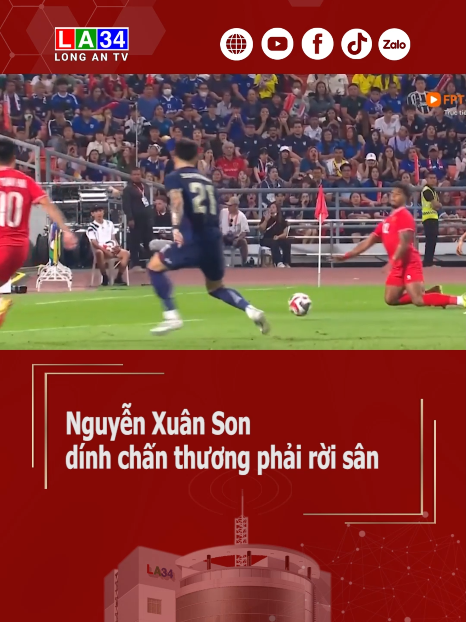 Tiền đạo Xuân Son đã bị chấn thương phải rời sân bằng cáng vào thay anh là tiền đạo Tiến Linh.#bongda #bongdavietnam #longantv #tiktoknews #socialnews #tintuc #new #mcv #62longan